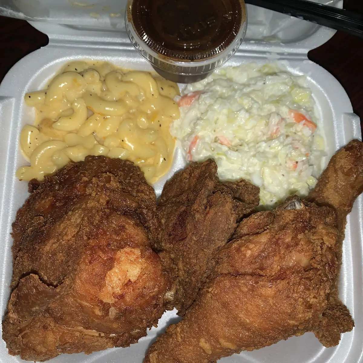 Fried Chicken not Tossed Mac and Coleslaw