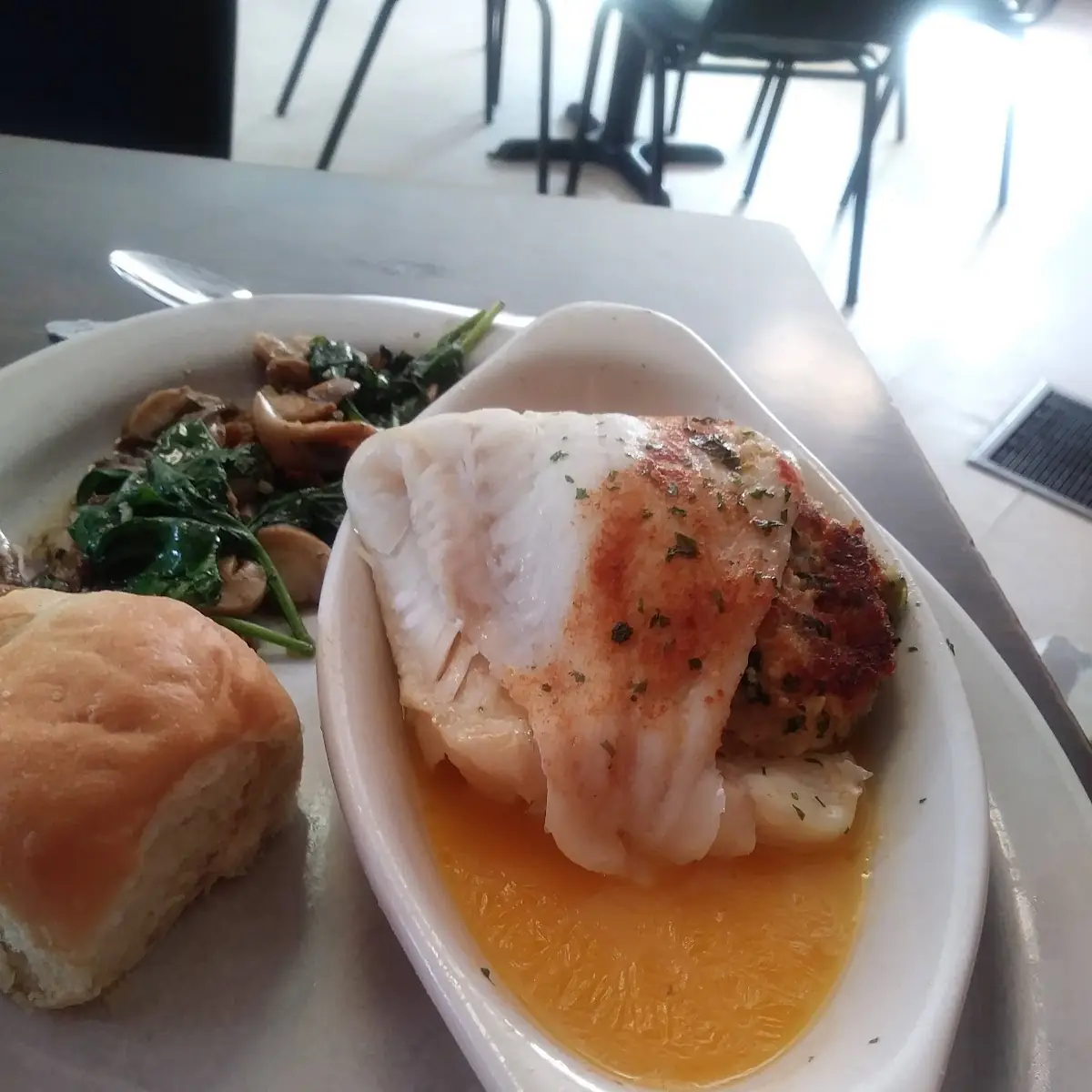 Broiled Crab Cake Stuffed Fish