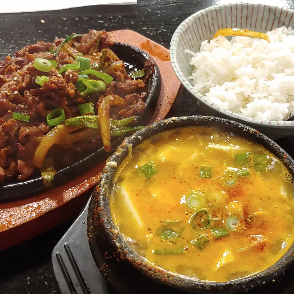 Soon Tofu and Spicy Pork Combo