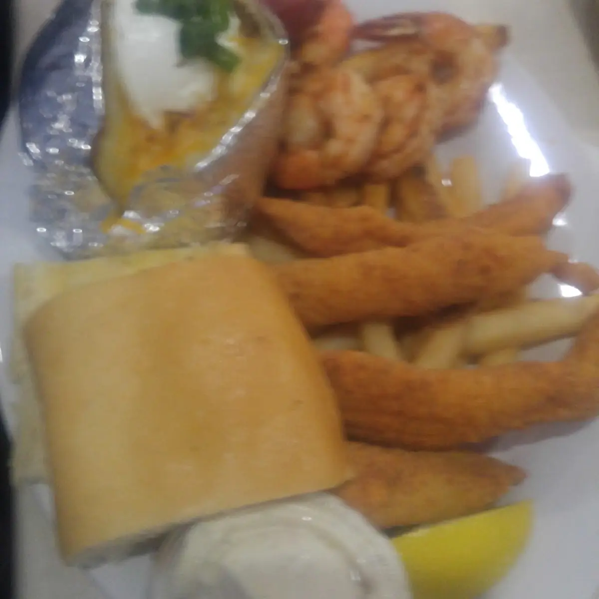 Grilled Shrimp and Fried Fish