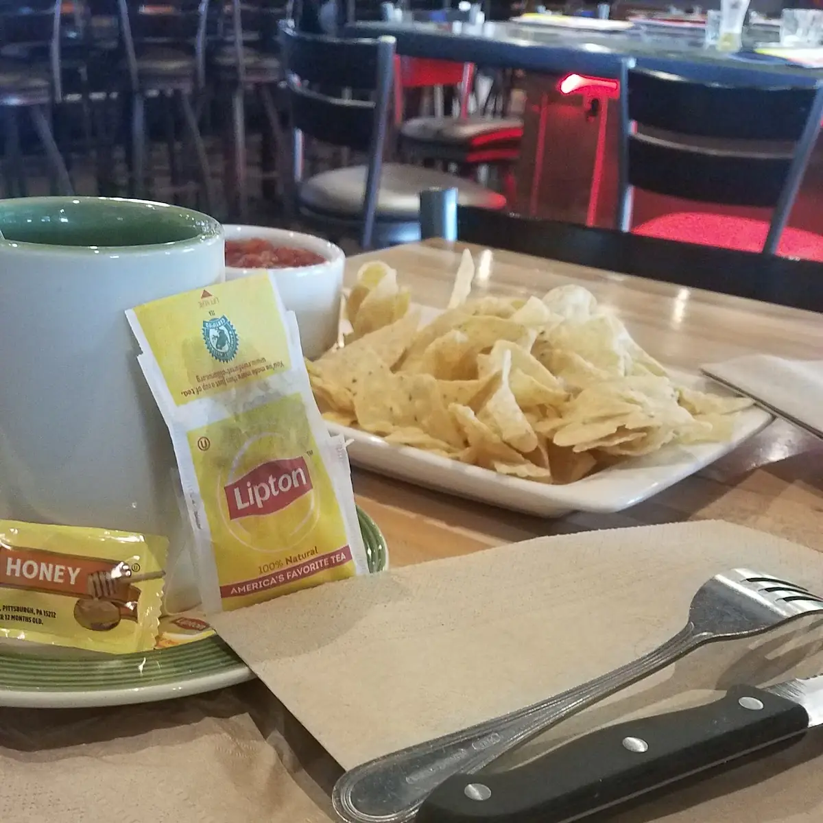 Hot Tea & Tortilla Chips