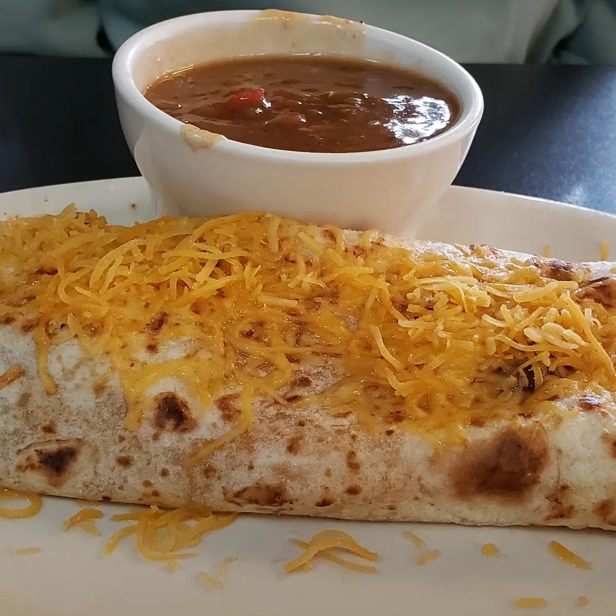 Breakfast Burrito with Green Chile Sauce