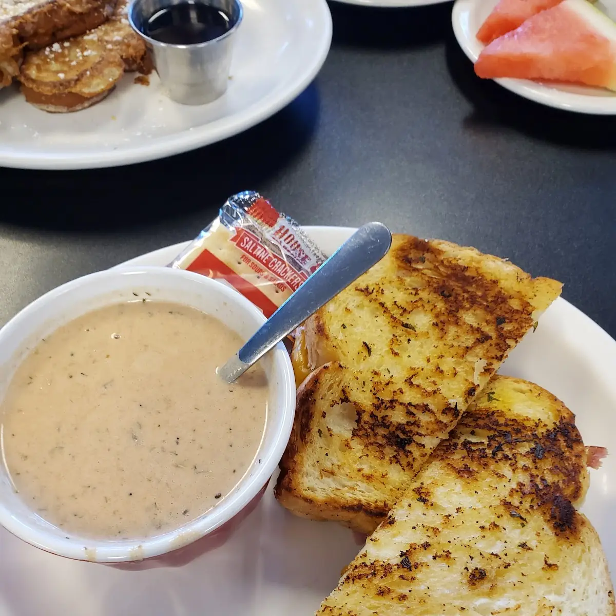 Grilled Ham and Cheese with Tomato Soup