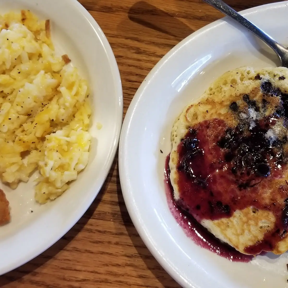 Main Blueberry Pancakes Hashbrown Casserole and Bacon
