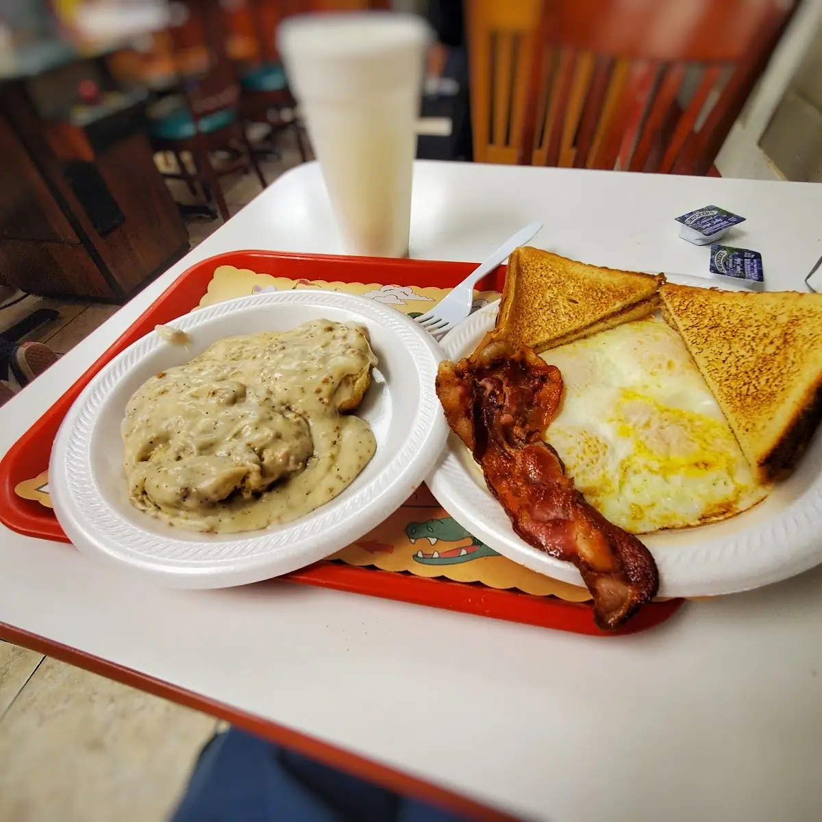 Biscuits & Gravy with 2 Eggs & Meat