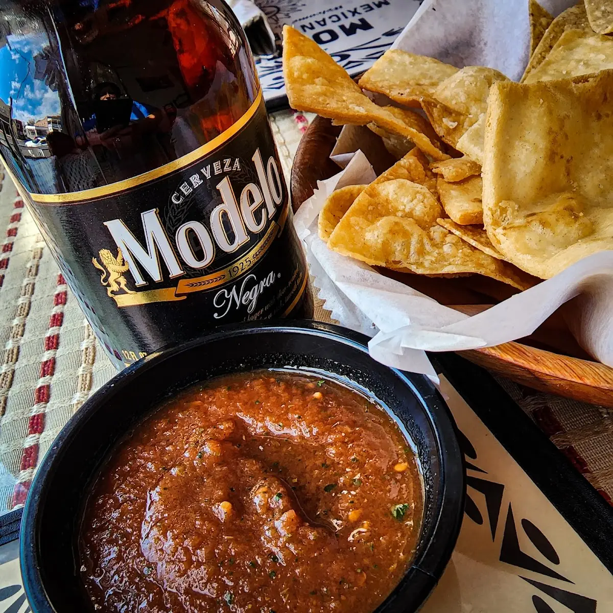 Chip and Salsa and a Negra Modelo