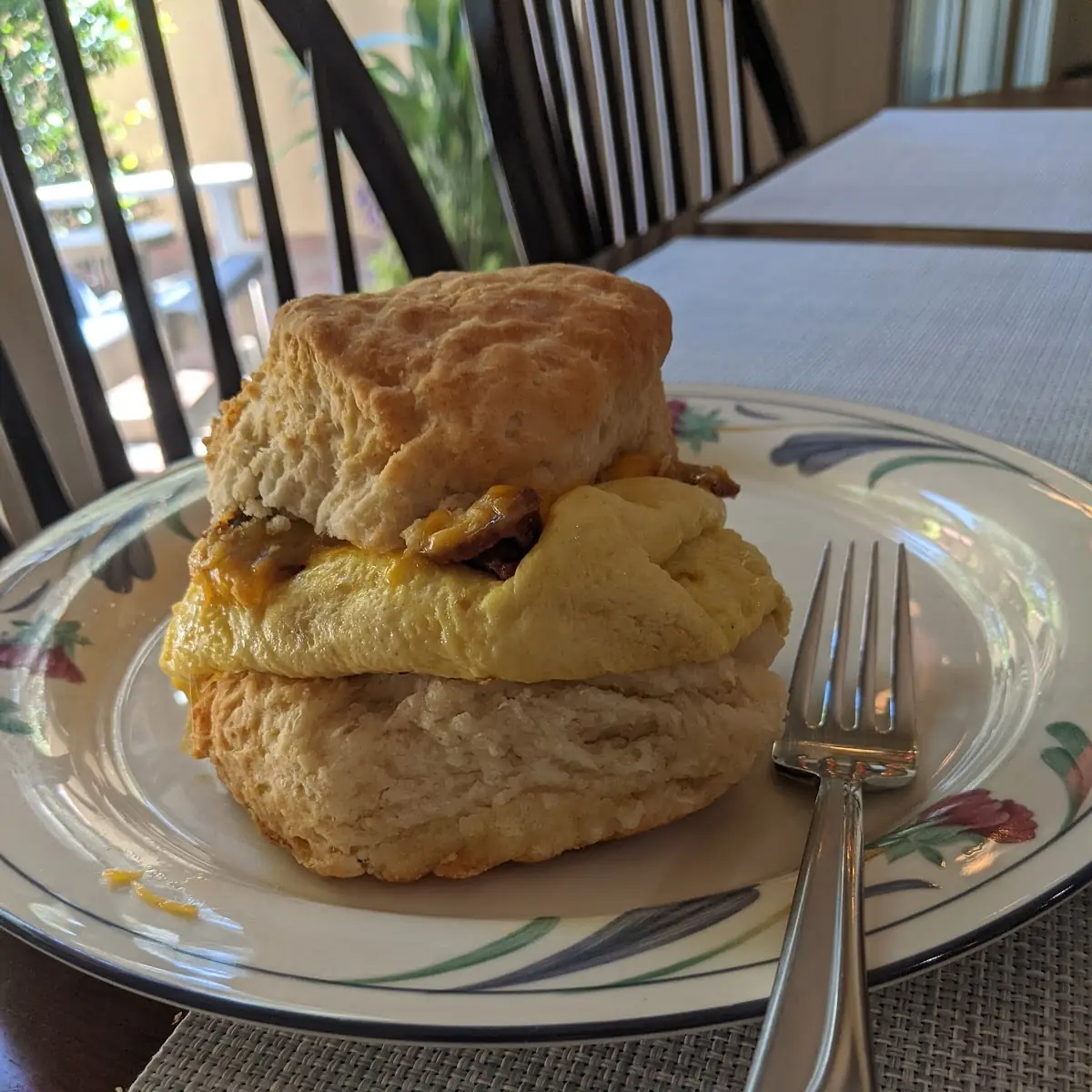 Egg Cheese and Bacon Biscuit