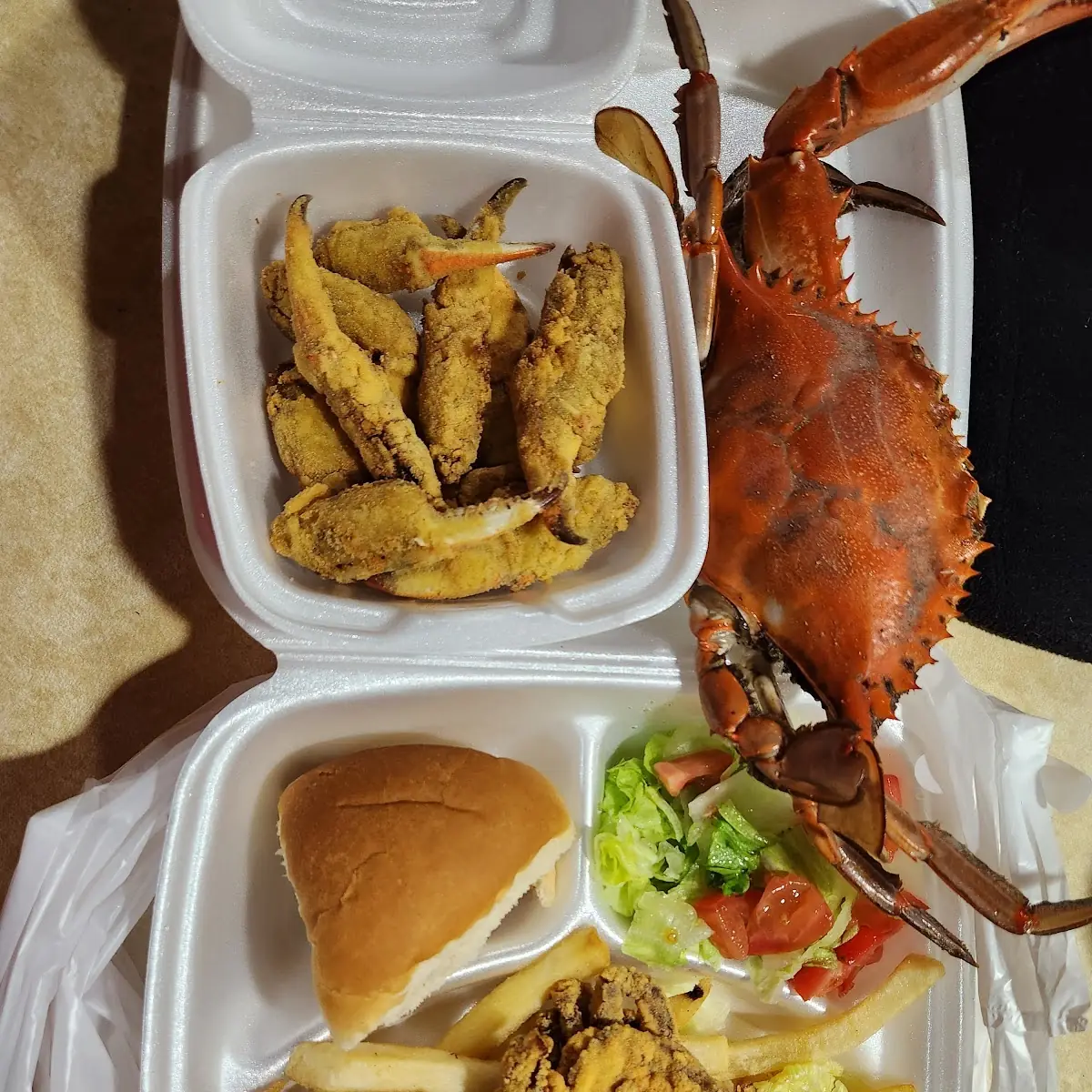 Boiled Crabs Soft Shell Crab Dinner and Crab Fingers