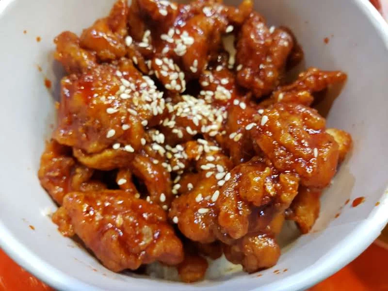 Korean Gangnam Chicken Bowl, Rice Bowl Deluxe (Whyte Ave)