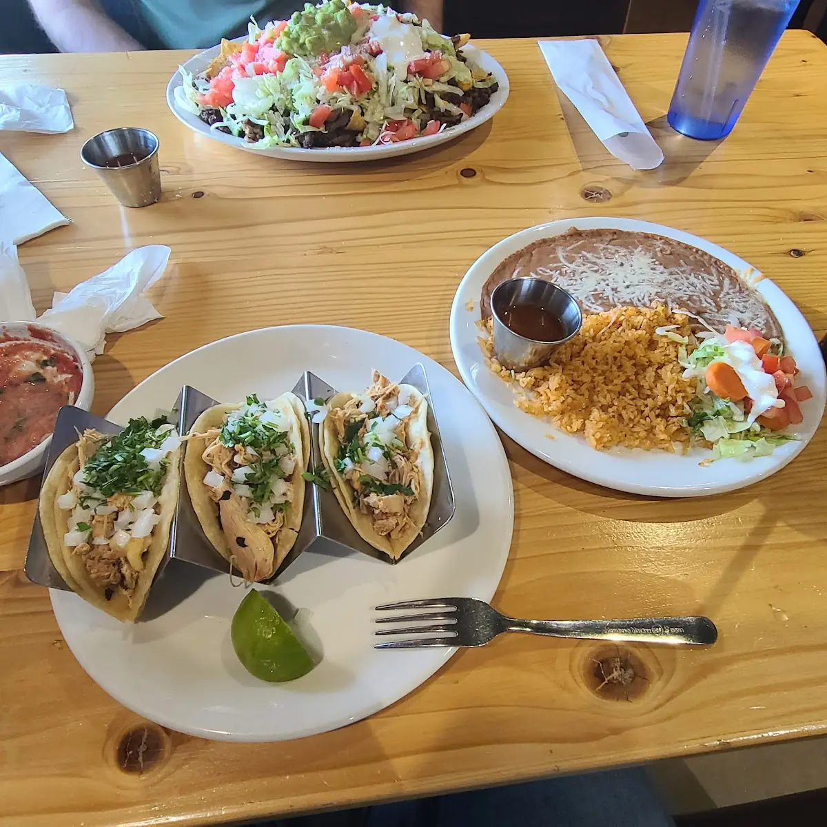 Chicken Tacos with Beans and Rice