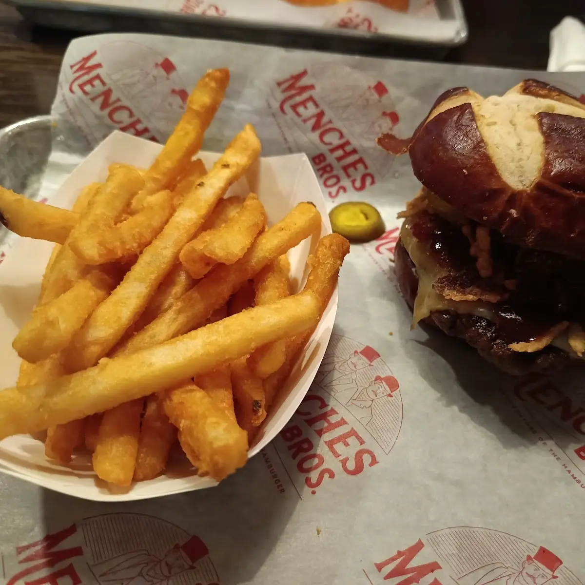 King James Burger with Pretzel Bun