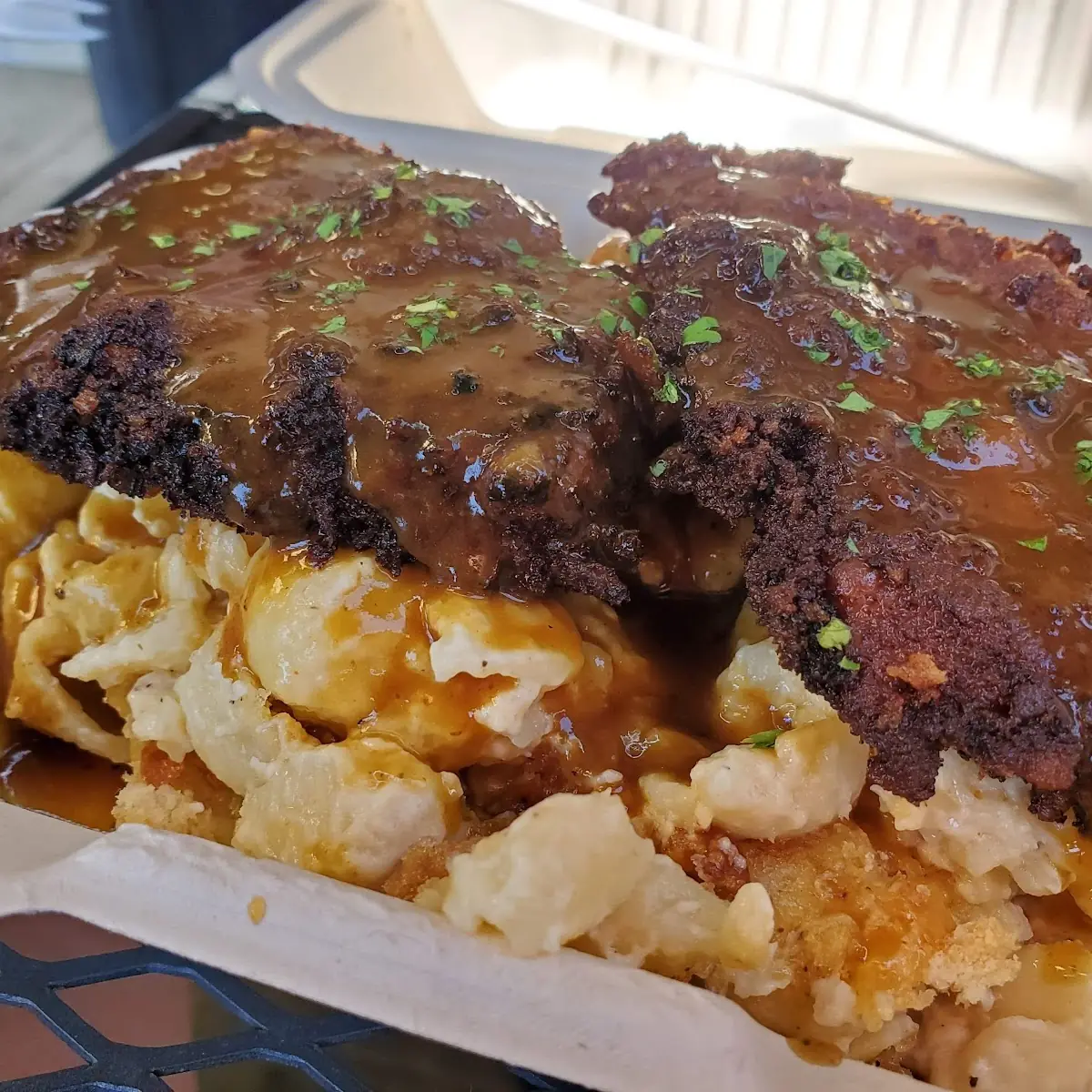 Pork Chop with Mac and Cheese