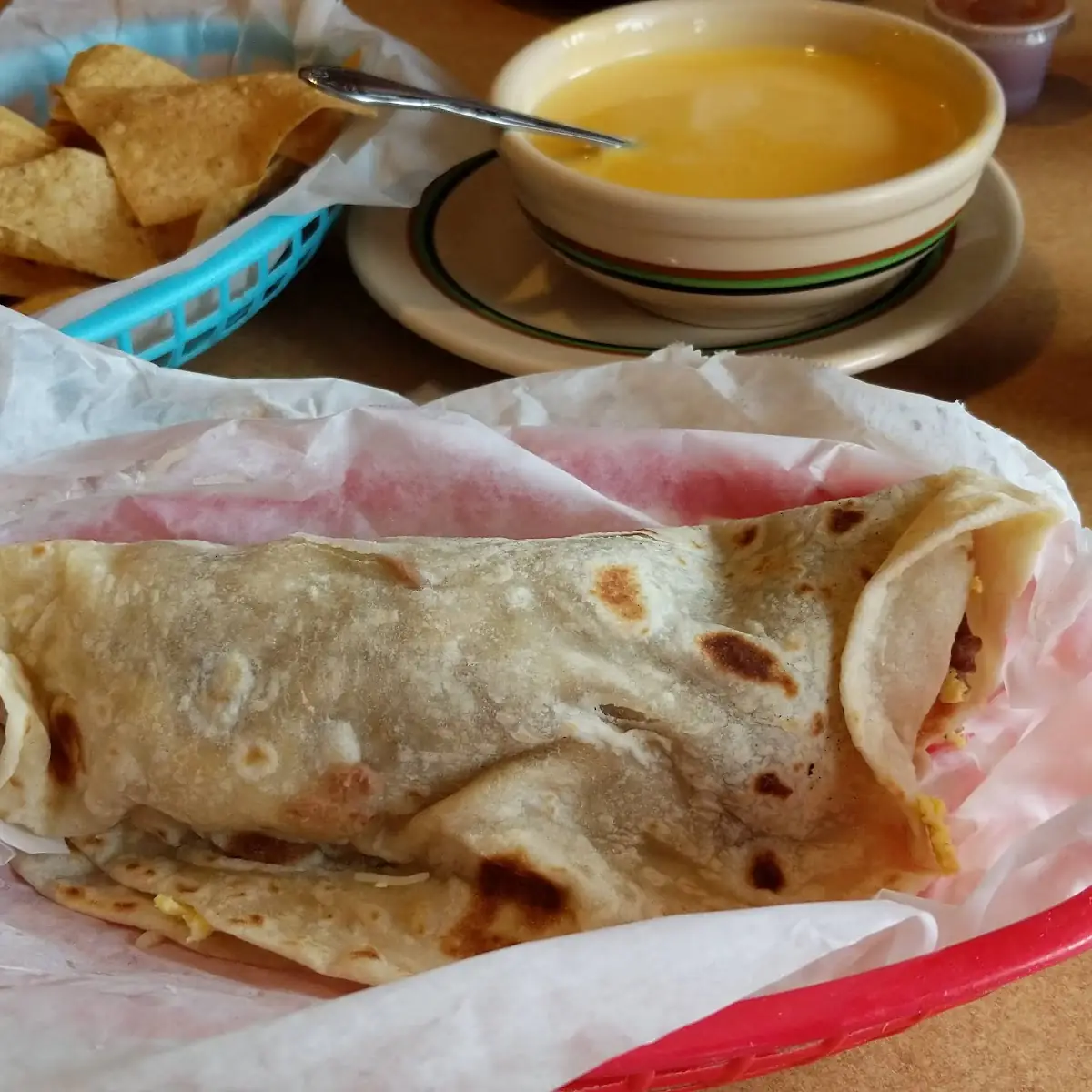 Bacon Egg Beans and Cheese Burrito