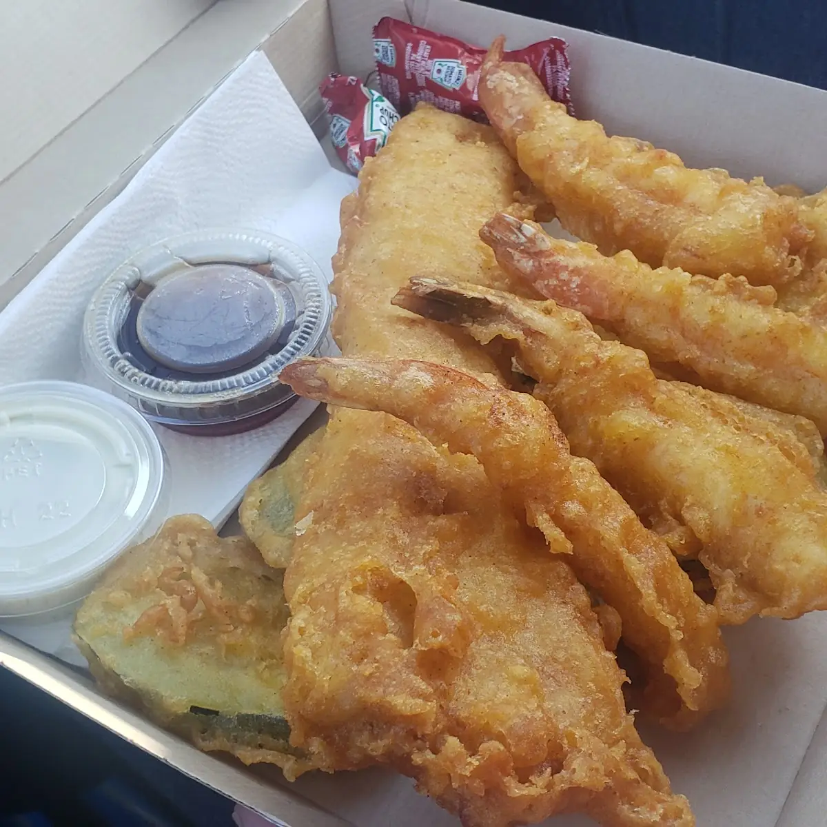Fish and Shrimp with Fried Zucchini