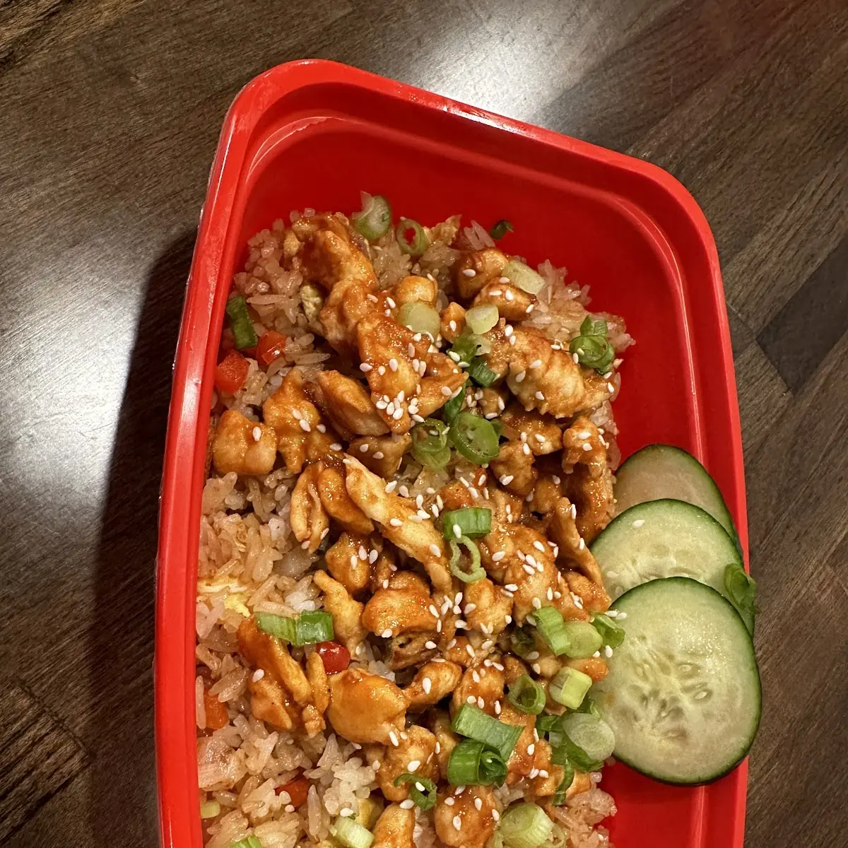 Chicken Fried Rice with Cucumber