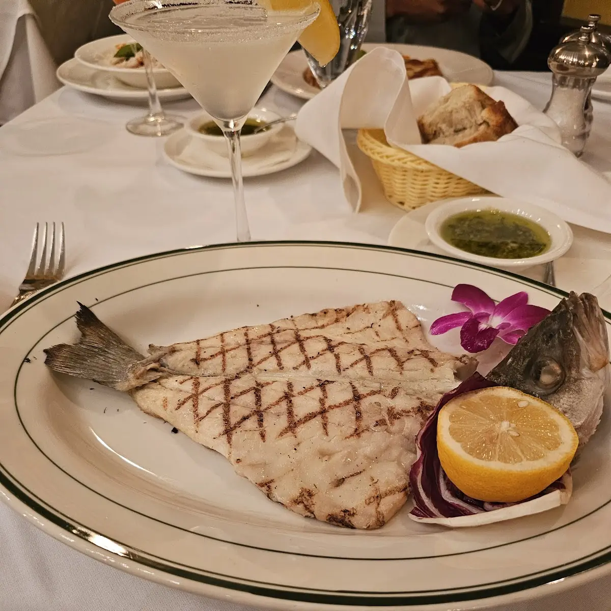 Branzino and a Lemon Drop