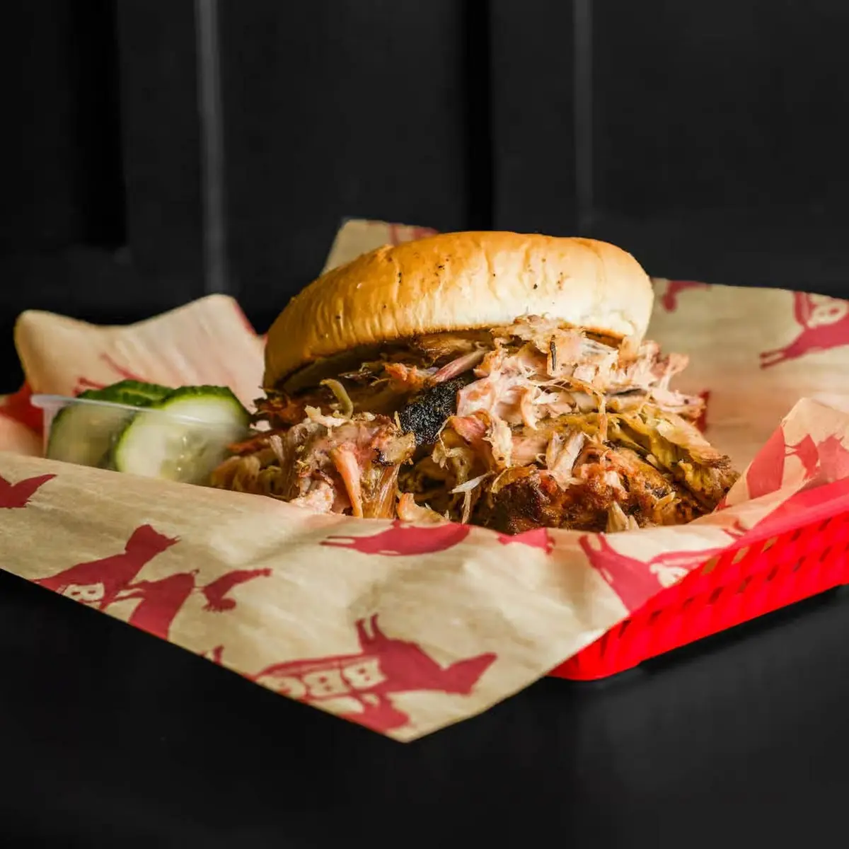 Cluck This Pulled Chicken Sandwich