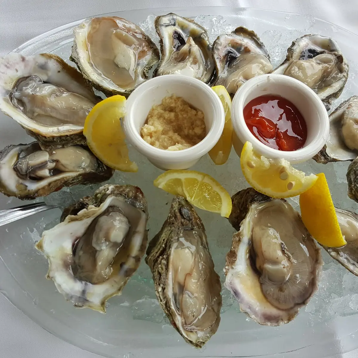 Pink Ladies Oysters on the Half Shell