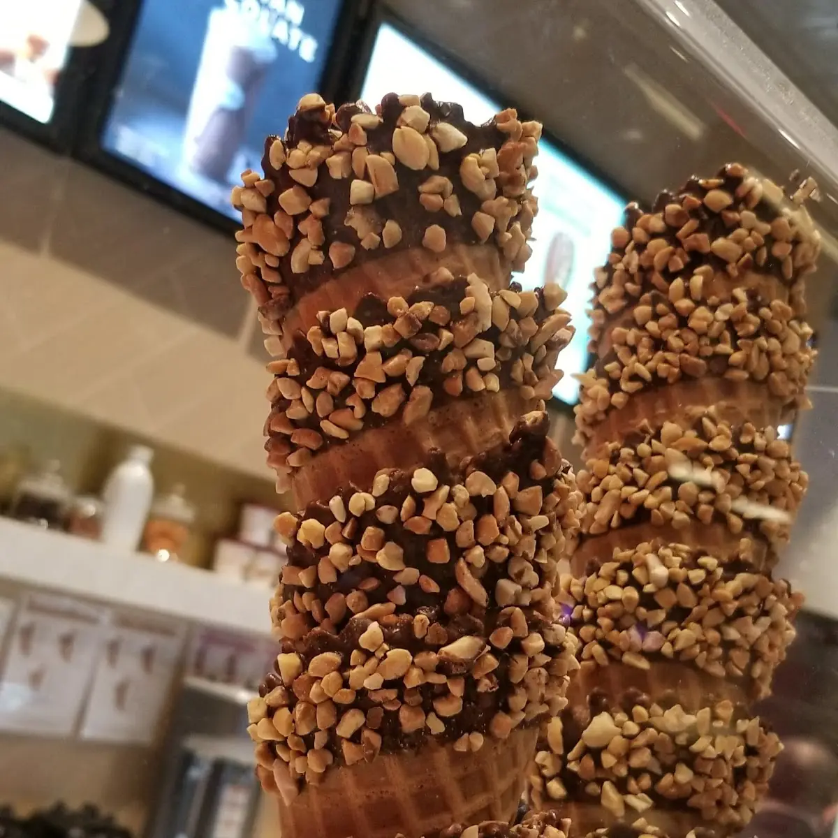 Chocolate Nut Waffle Cone