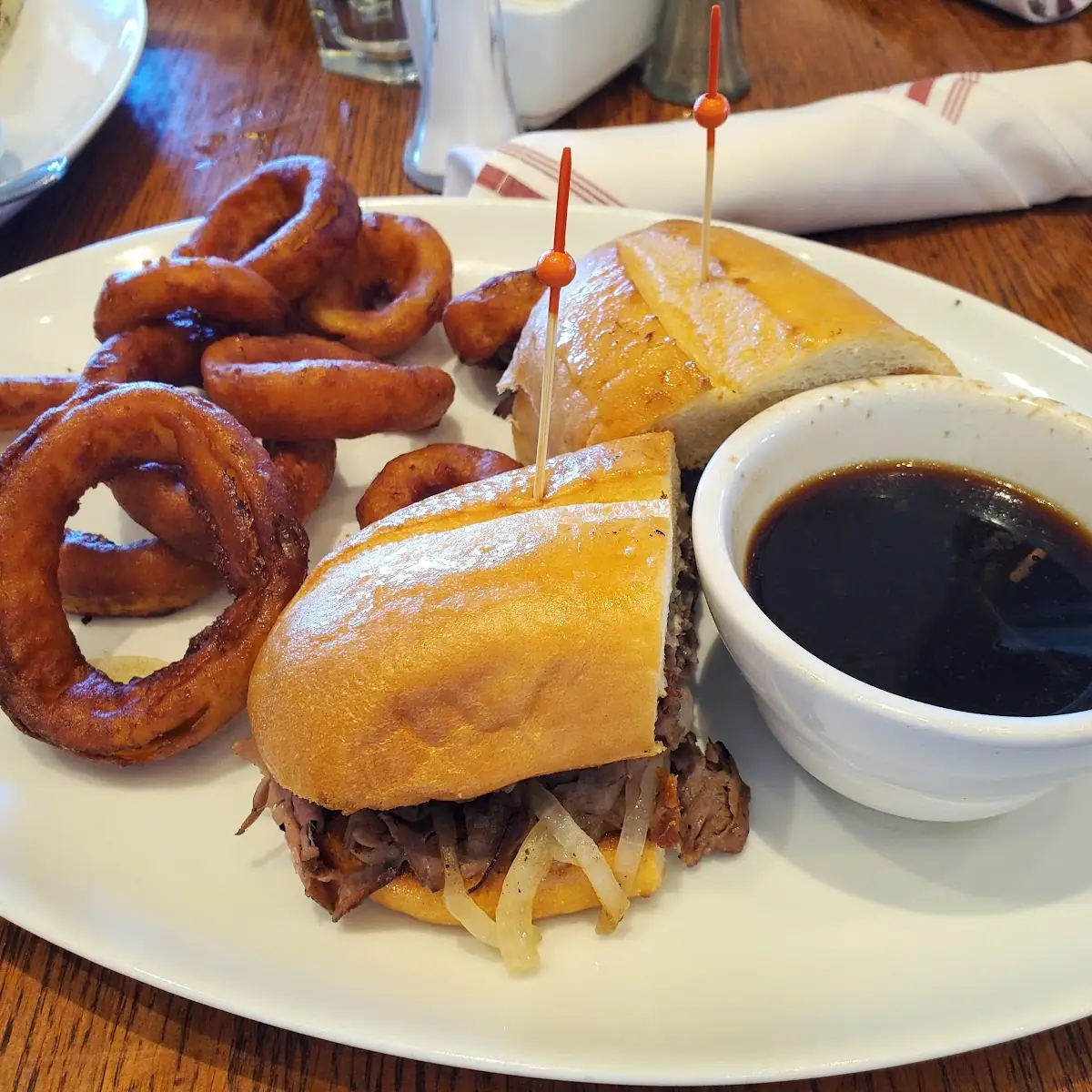 French Dip Rip Eye Sandwich