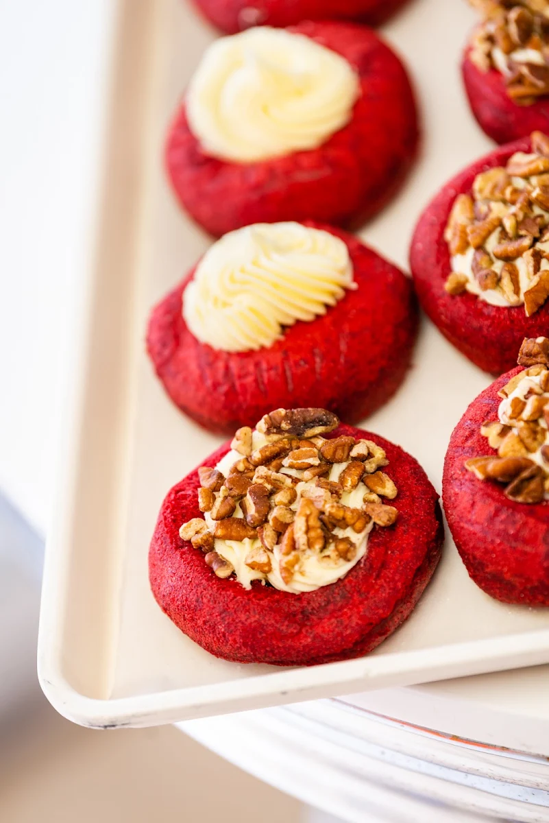 Red Velvet Donut Cream Cheese Icing