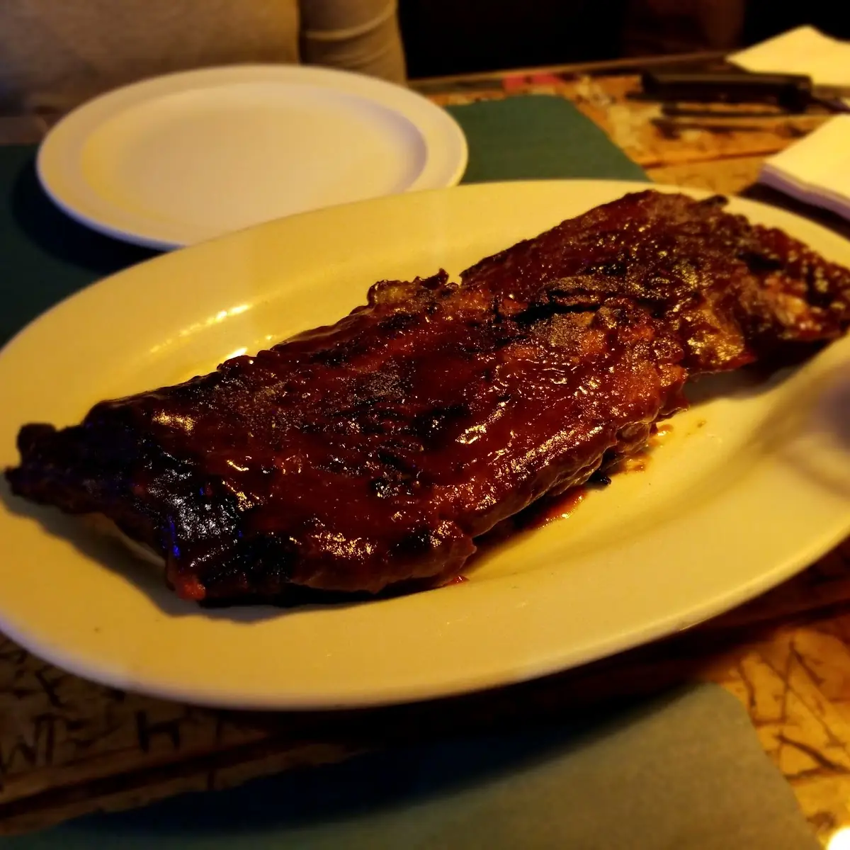 Barbecue Ribs Appetizer Yuengling Lager Blue Moon Draft