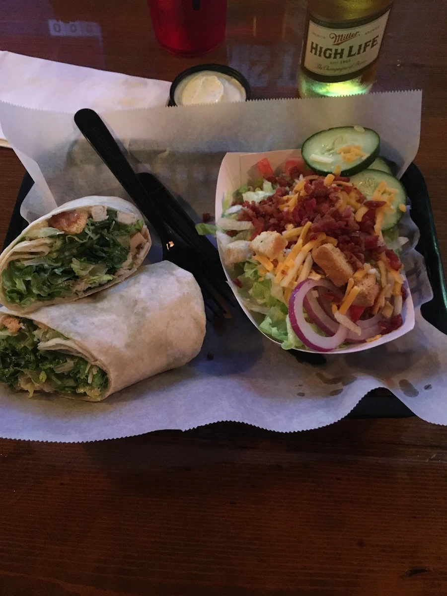 Chicken Caesar Wrap with Side Salad
