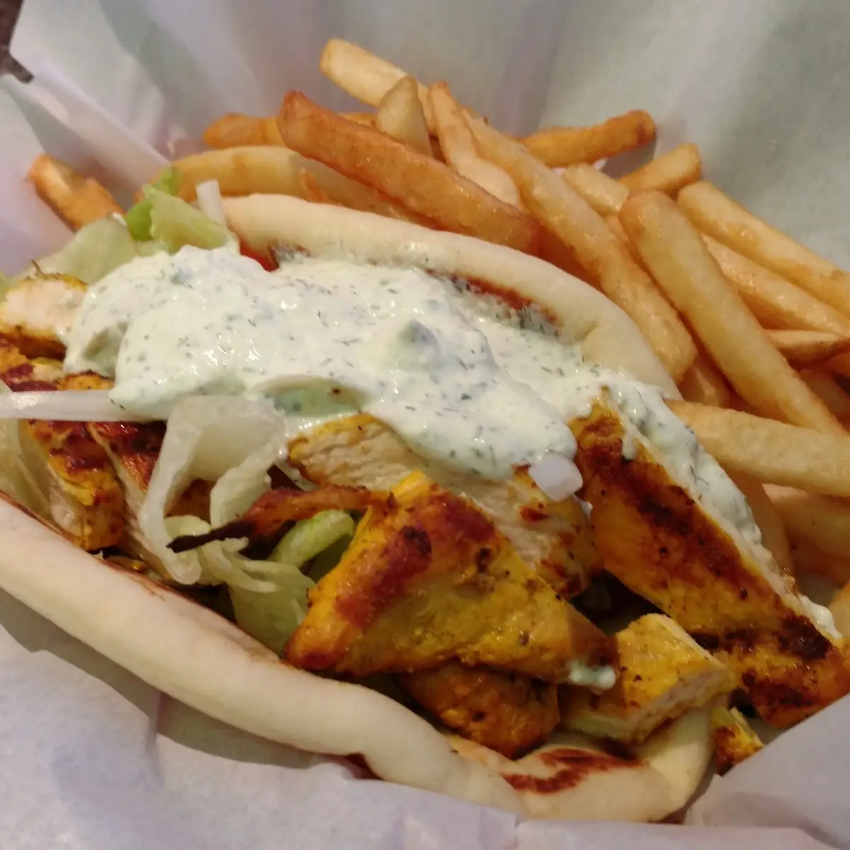 Chicken Gyro with Fries