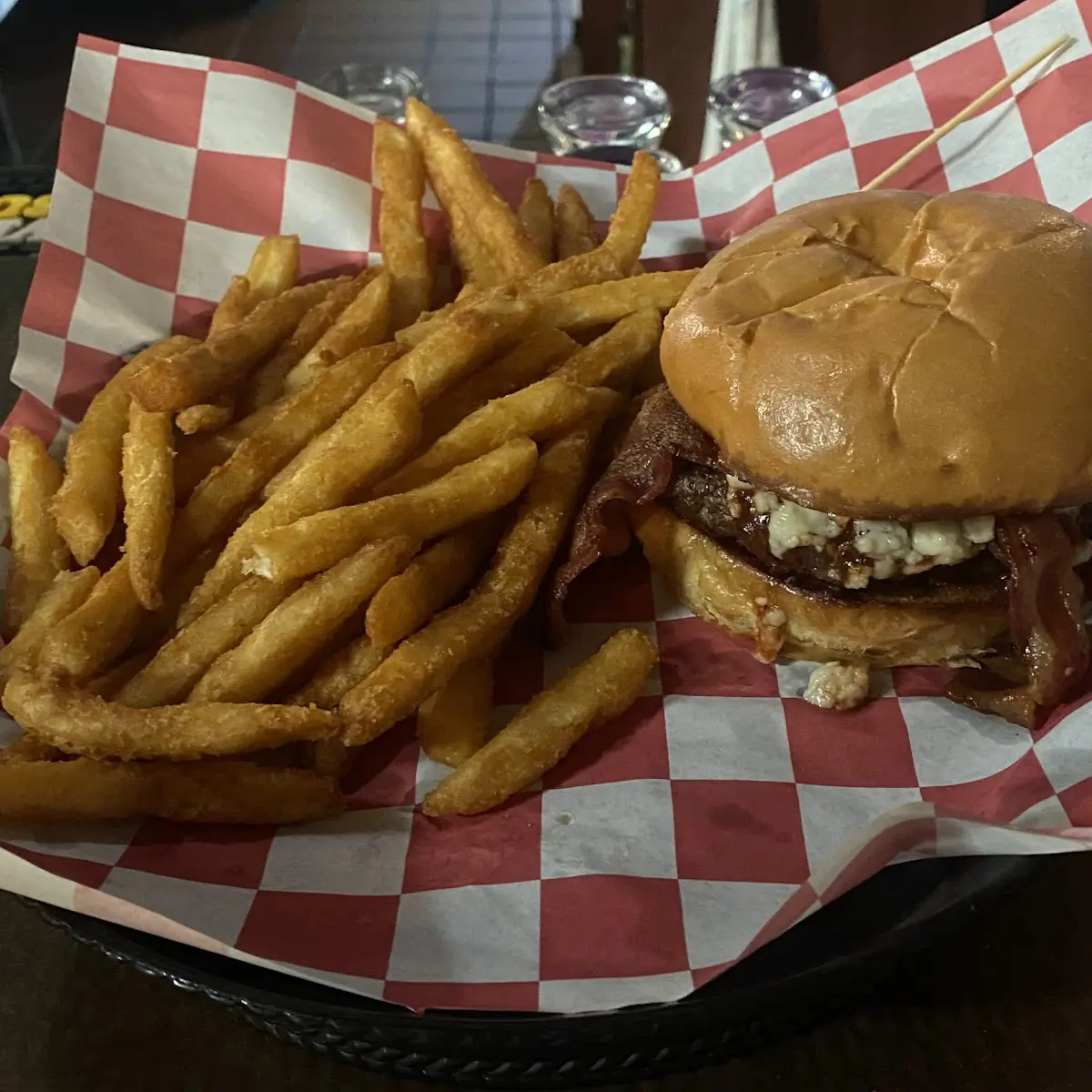 Black and Bleu BBQ Bacon Burger