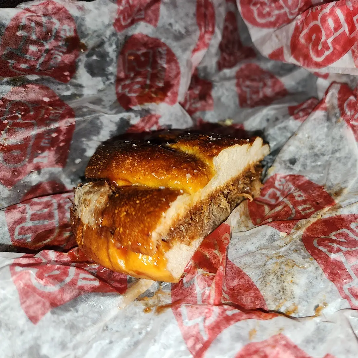 BBQ on Pretzel Bread