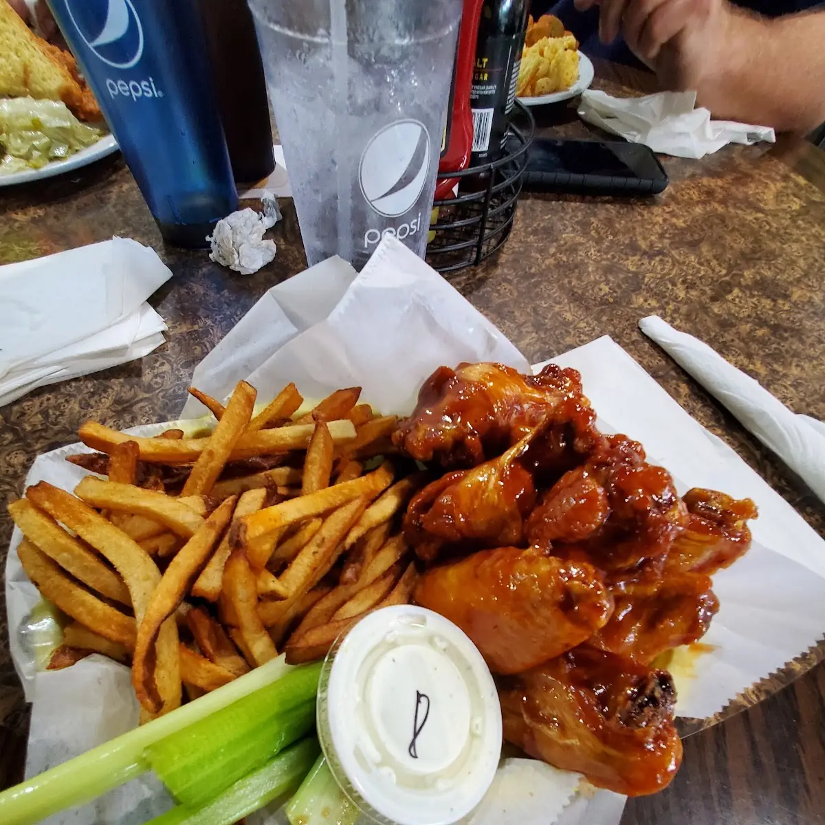 Buffalo Wings and Celery Sticks