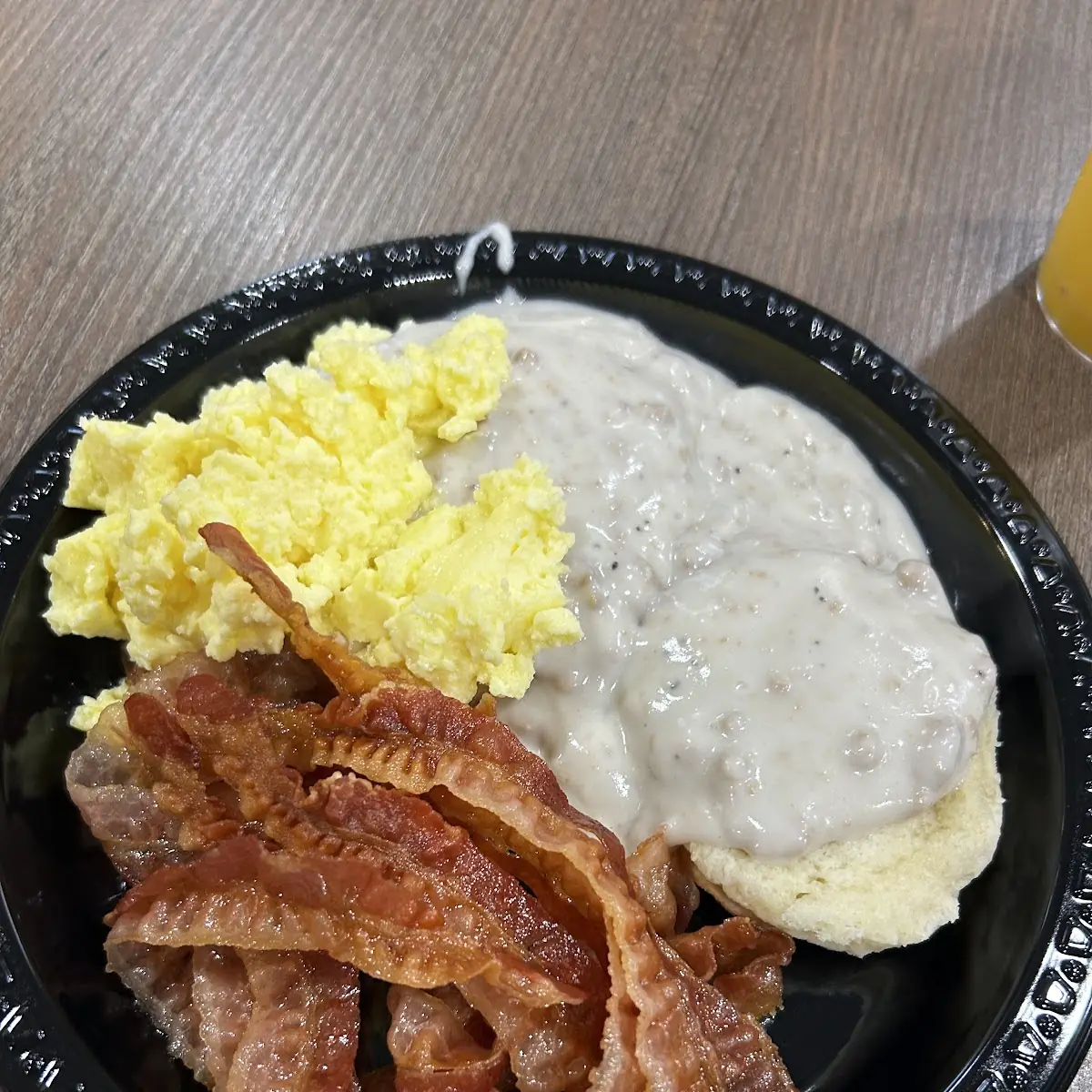 Scrambled Eggs Sausage Gravy Biscuit