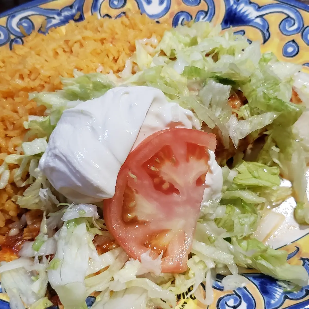 Rice Refried Beans and Salad