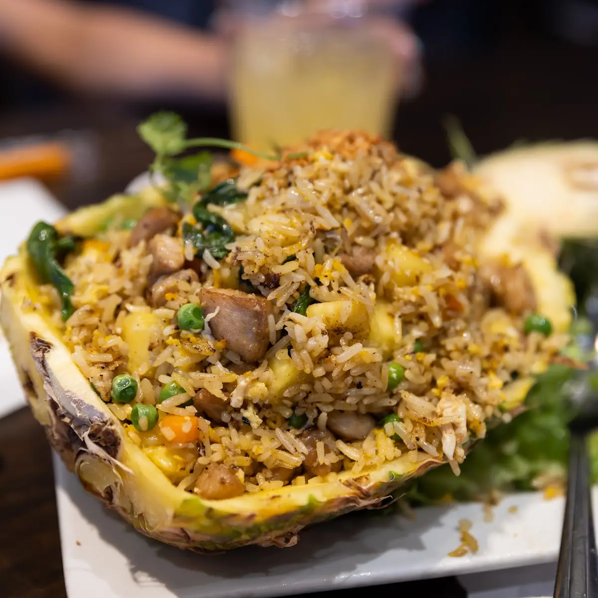 Pineapple Fried Rice w Shrimp and Squid