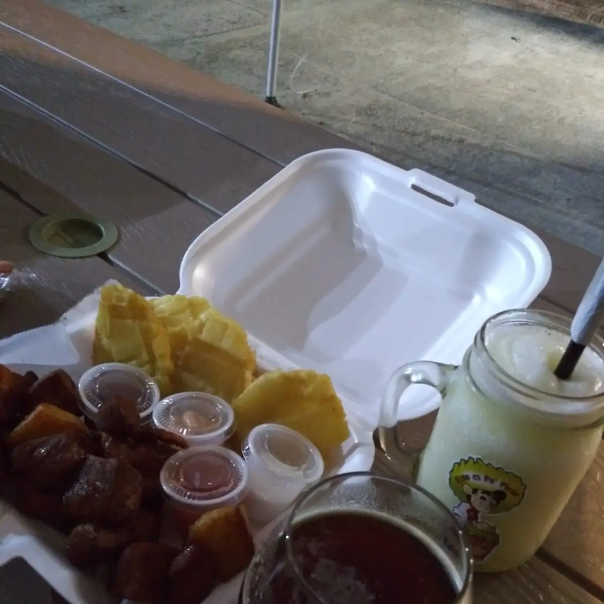 Fried Pork Meat and Breadfruit Fritters