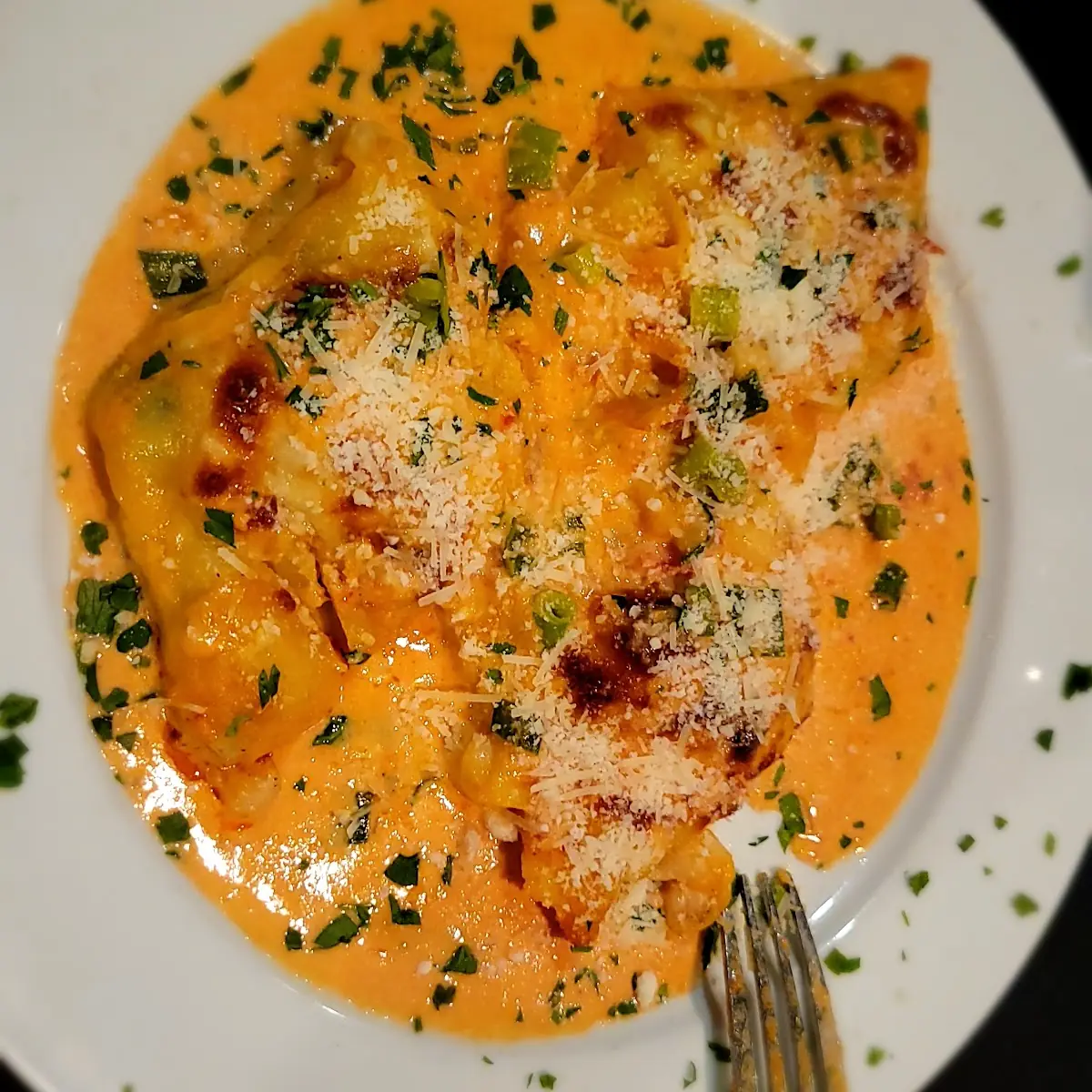 Ravioli in Creamy Tomato Sauce