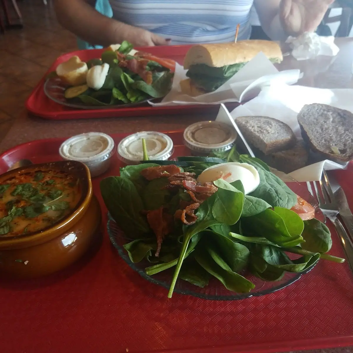 Soup and Half Salad Spicy Thai & Spinach Salad