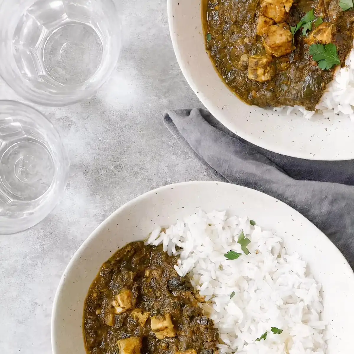 Saag Paneer with Rice