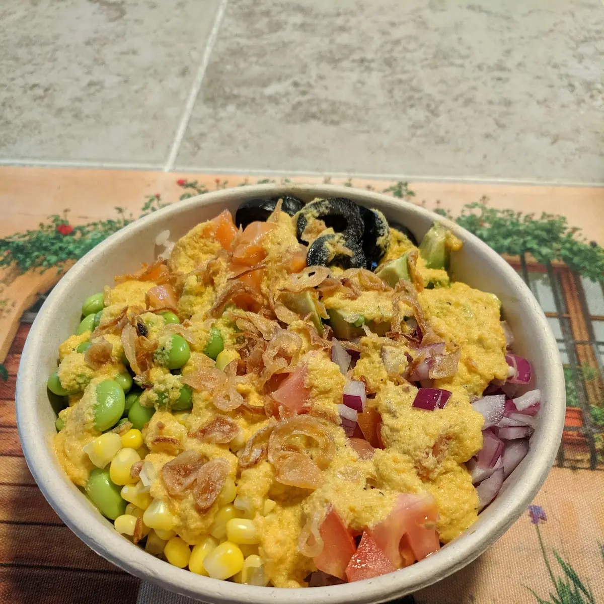 Custom Salmon Poke Bowl with Ginger Dressing