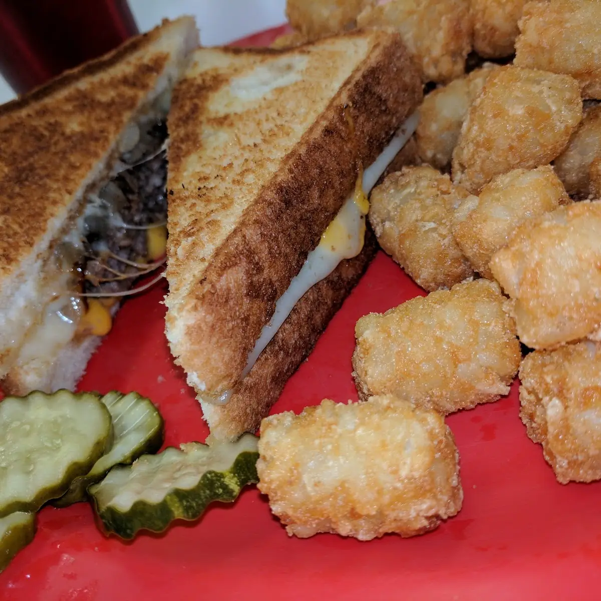 Patty Melt and Tots