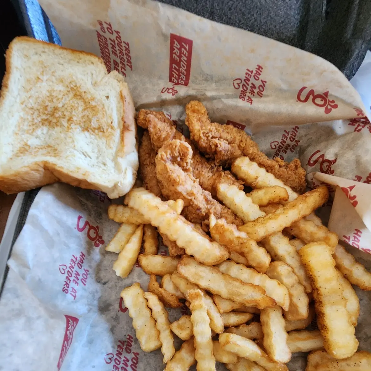 Breaded Chicken Strips and Fries