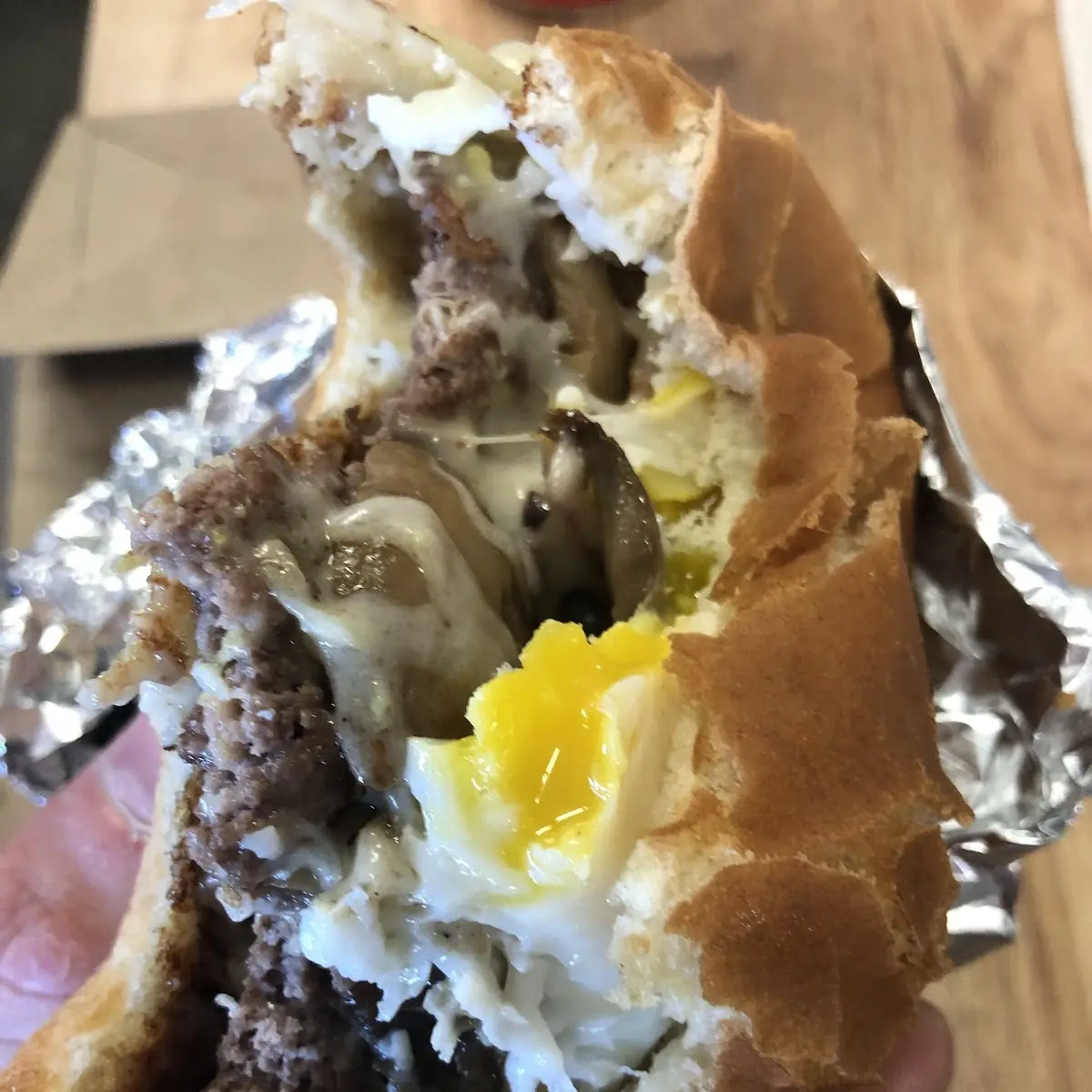Mushroom Swiss Burger with Bacon