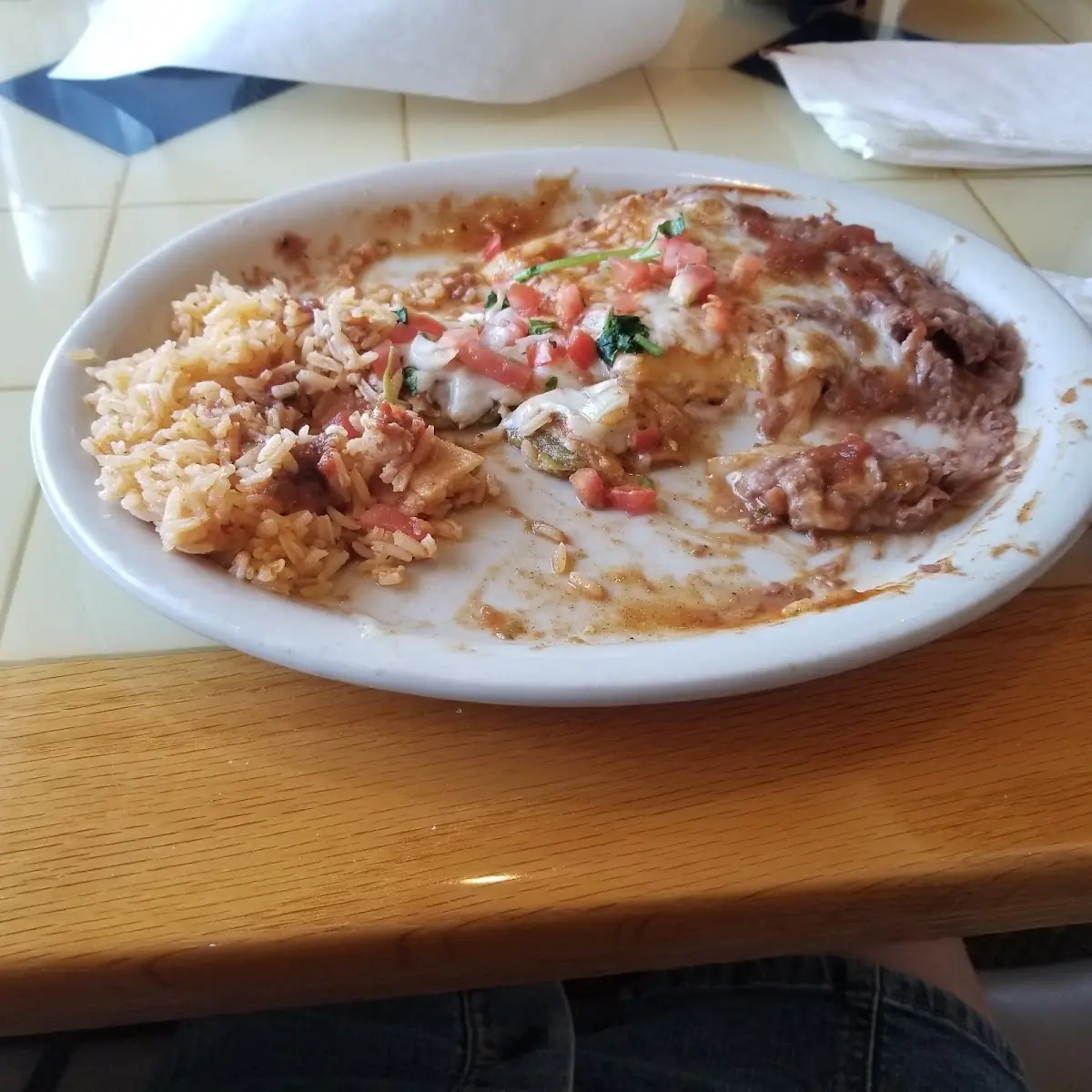 Chile Relleno and Cheese Enchilada