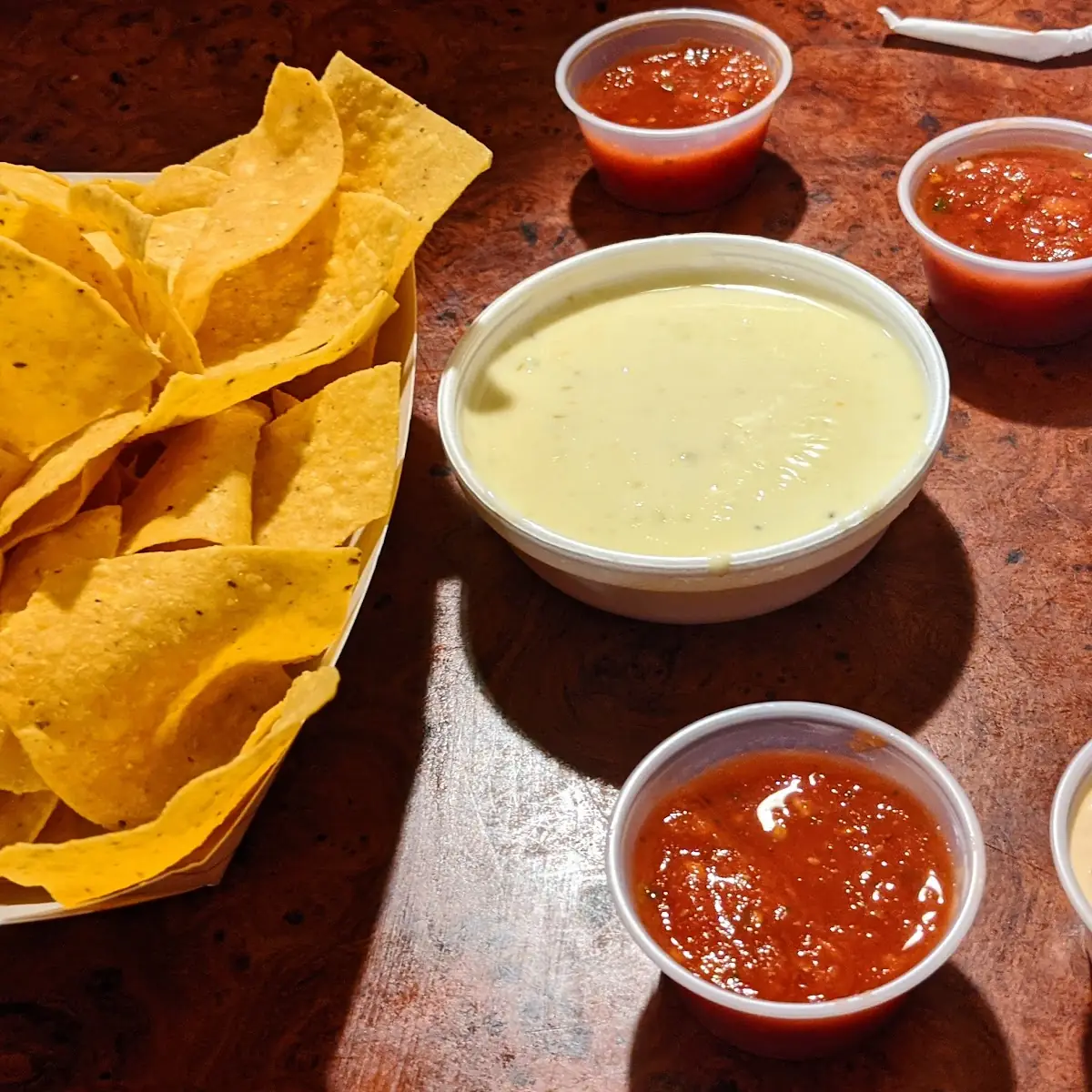 Chips & Salsa with Queso Dip Cheese Dip