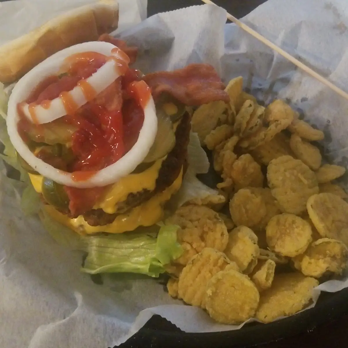 Double Bacon Cheeseburger Fried Pickle Chips