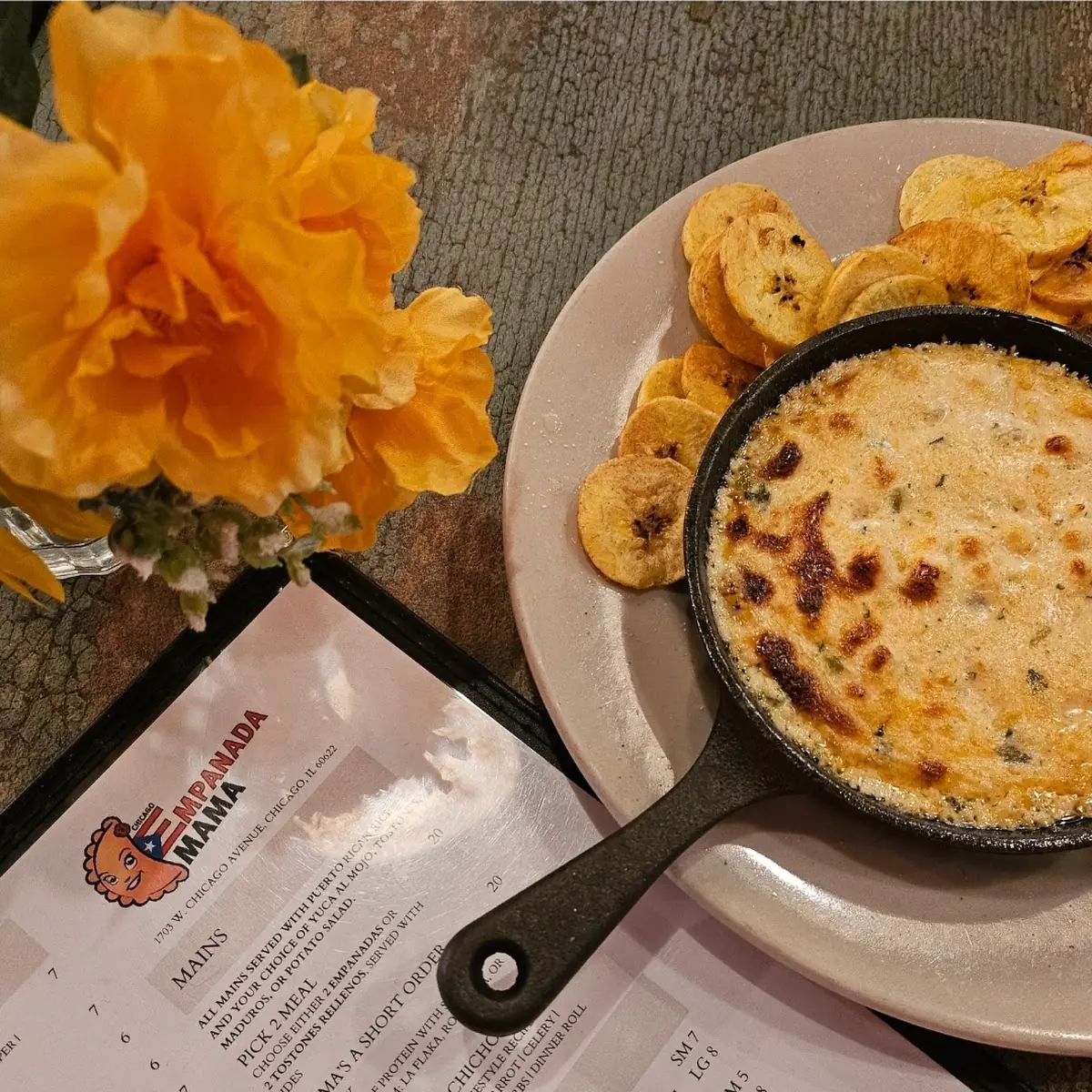 Street Corn Dip with Plantain Chips