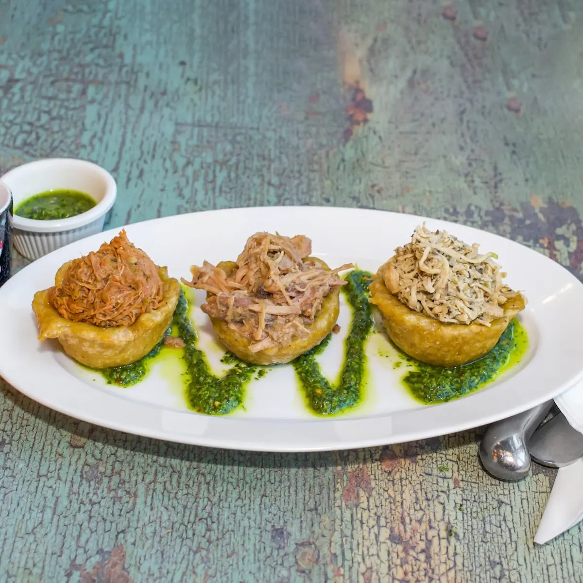 Tray Tostones Rellenos Stuffed Plantains