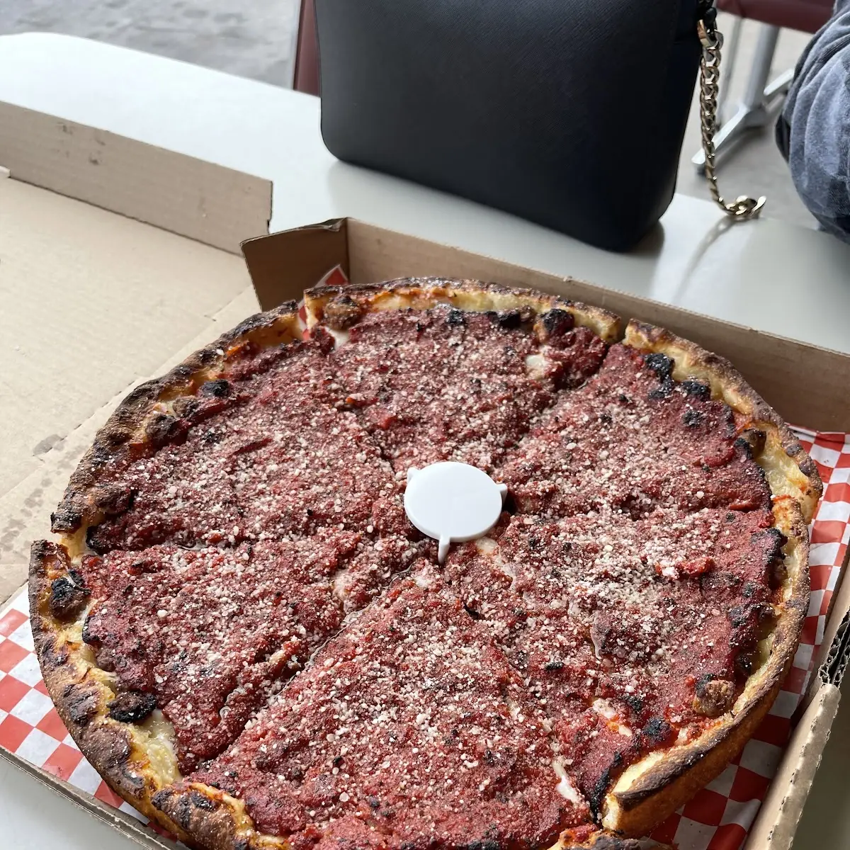 Deep Dish Pizza with Cheese and Sauce