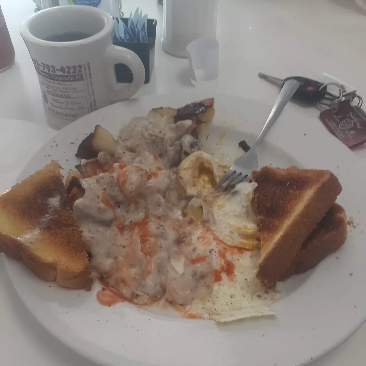 Eggs Homefries and Sausage Gravy