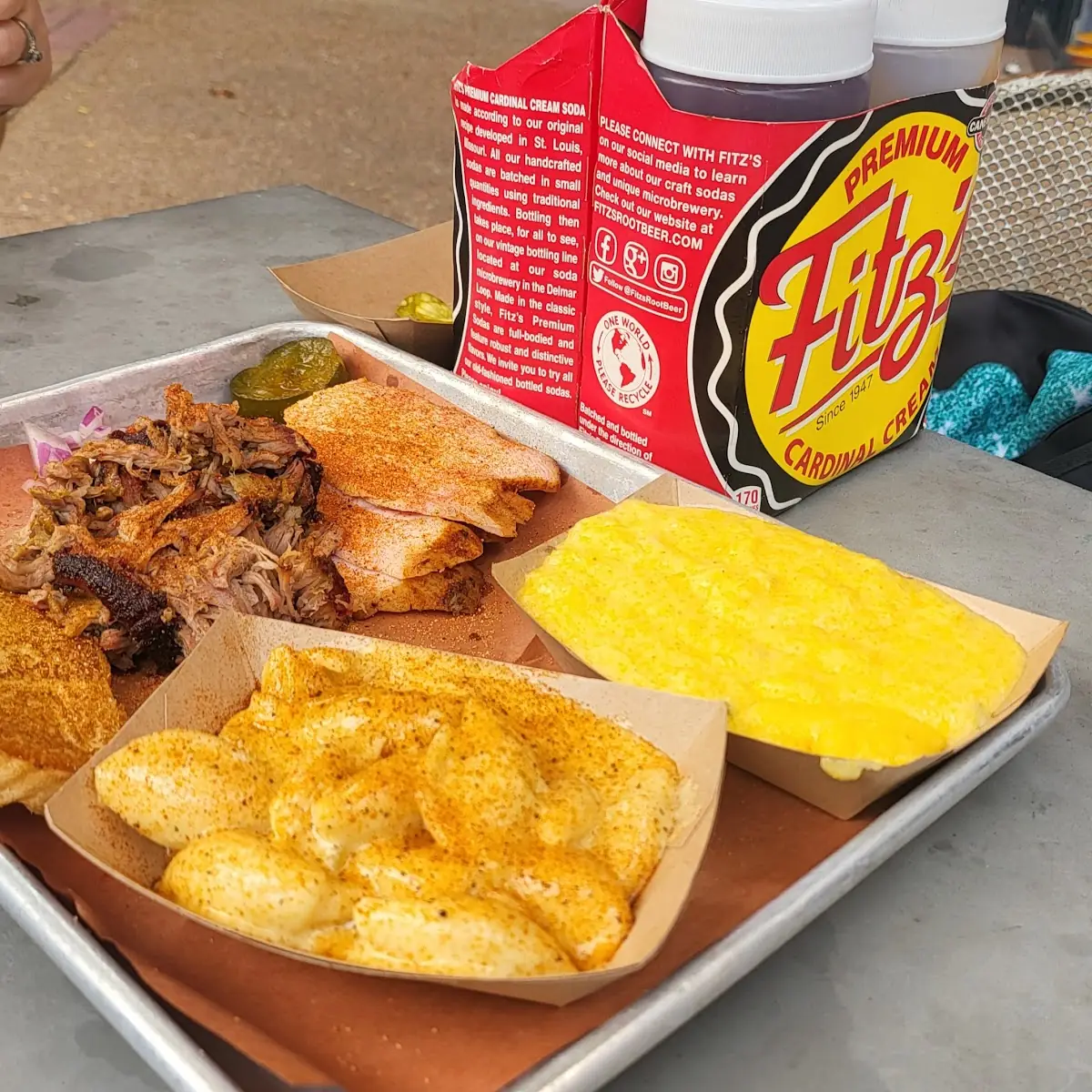 Pulled Pork Turkey Grits and Mac and Cheese